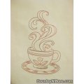 steaming cup coffee embroidered kitchen tea towel