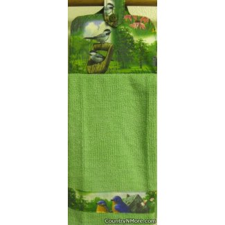 bird garden 2 oven door towel