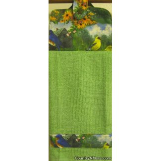 birds garden oven door towel