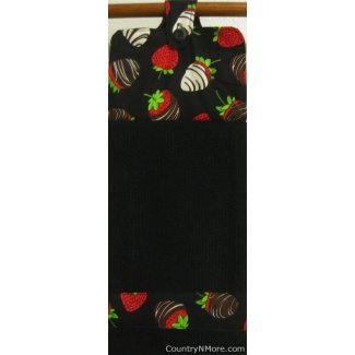 chocolate covered strawberries oven door kitchen towel