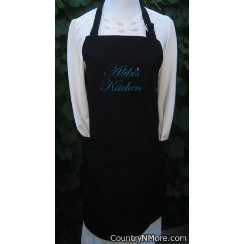 custom embroidered bbq apron black alikis kitchen