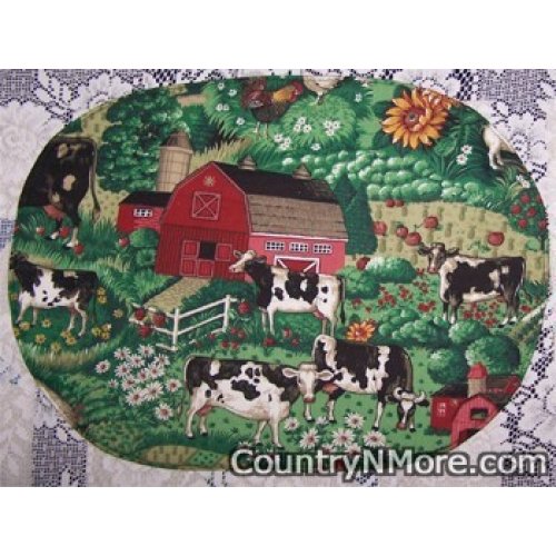 country cows farm life reversible place mat