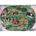 country cows farm life reversible place mat