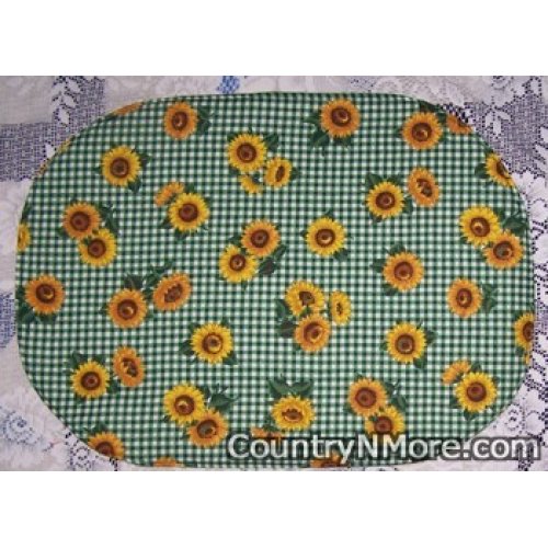 sunflowers green reversible place mat