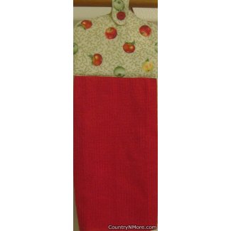 Hanging Towel, Cherry Kitchen Towel, Snap on Towel, Red Kitchen Towel, Snap  on Hand Towel, Oven Door Towel, Stay Put Towel 