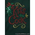 kiss cook christmas holiday embroidered bbq apron