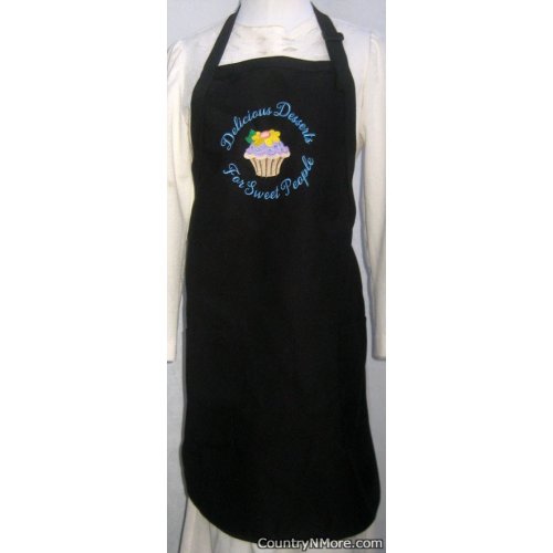 embroidered cupcake delicious desserts sweet people bbq apron