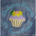 embroidered cupcake delicious desserts sweet people towel
