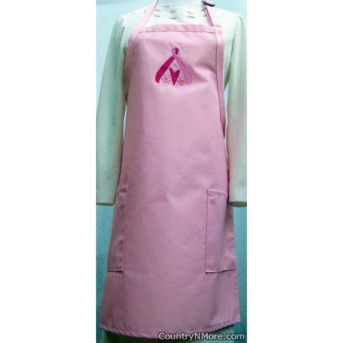 pink ribbon hope embroidered apron