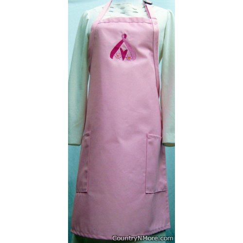 pink ribbon hope embroidered apron