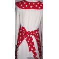 vintage red large white polka dots