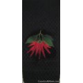 embroidered chili pepper kitchen towel black