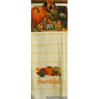 bountiful harvest fall theme oven door kitchen towel