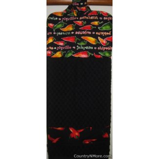 chili pepper variety oven door towel 2060