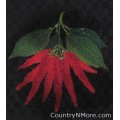 embroidered chili pepper kitchen towel black