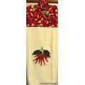 embroidered chili pepper oven door kitchen towel