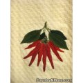 embroidered chili pepper oven door kitchen towel