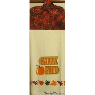 happy fall hanging oven door kitchen towel