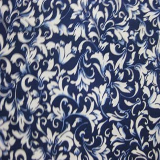 blue floral navy fabric