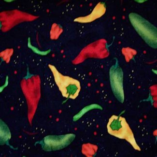 colorful chili peppers fabric