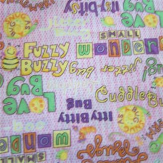 cute cuddly bug phrases fabric