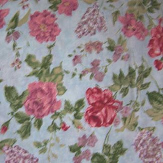 flowers light blue fabric