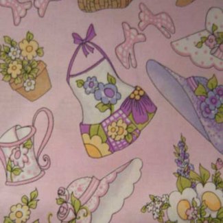 gardening apron pink fabric