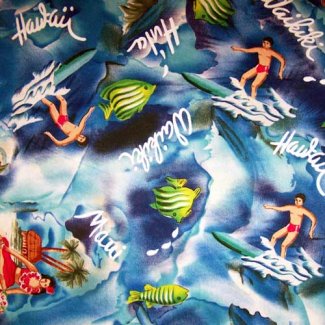 hawaiian surfing fabric