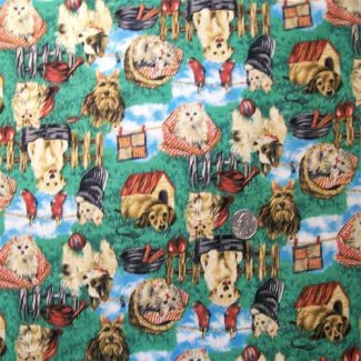 kittens puppies fabric