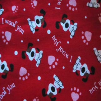 woof love dog paw print fabric