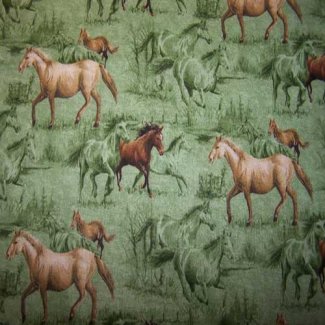 horses field fabric