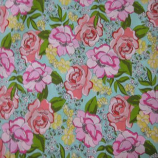 pink roses yellow flowers ae nathan fabric