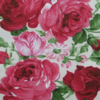 red pink rose fabric