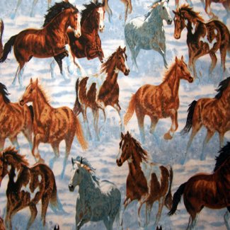 roaming horses fabric