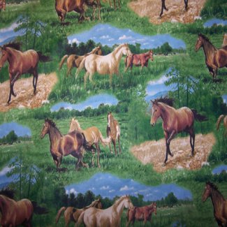 scenic horses fabric