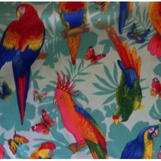 tropical birds butterflies fabric