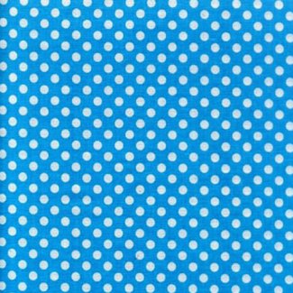 turquoise white polka dots fabric