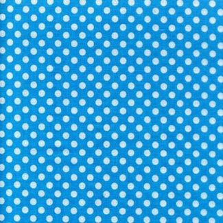 turquoise white polka dots fabric