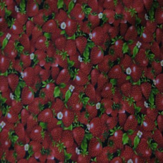 strawberries black fabric