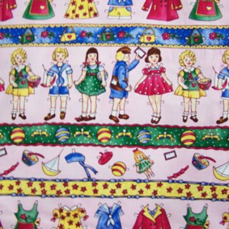 vintage paper doll fabric