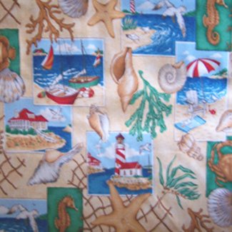 lighthouse sea fabric