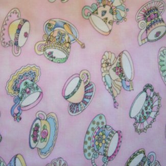 pretty teacups fabric