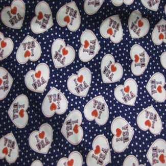 heart usa patriotic fabric