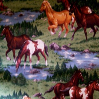 horses river fabric