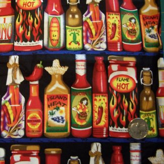 hot sauce bottles fabric