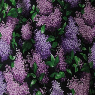 purple lilacs black fabric