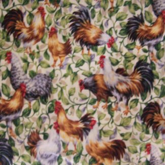 roosters chickens fabric