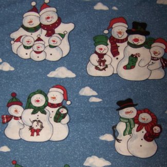 snowman family fabric
