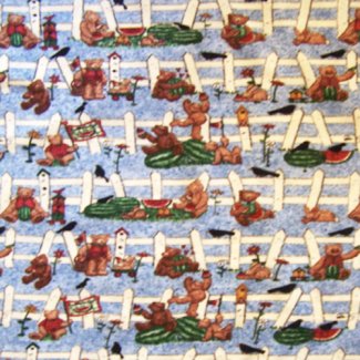 bear fence stripe fabric