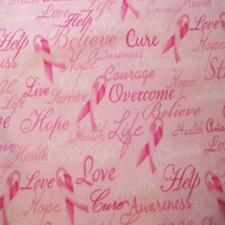 pink ribbon hope fabric